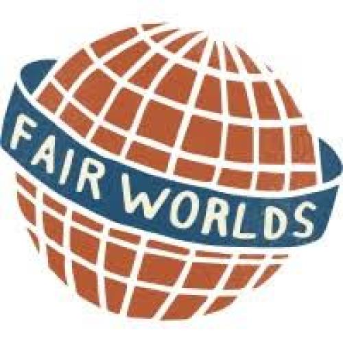 World shaped orange and blue logo
